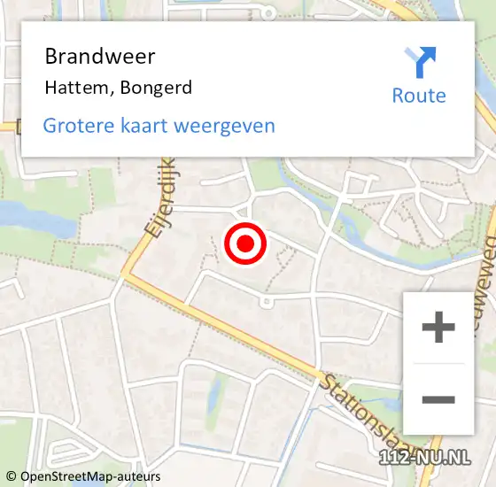 Locatie op kaart van de 112 melding: Brandweer Hattem, Bongerd op 16 september 2021 21:00