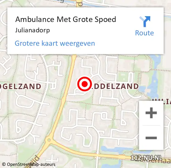 Locatie op kaart van de 112 melding: Ambulance Met Grote Spoed Naar Julianadorp op 16 september 2021 21:48