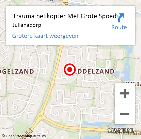 Locatie op kaart van de 112 melding: Trauma helikopter Met Grote Spoed Naar Julianadorp op 16 september 2021 21:50