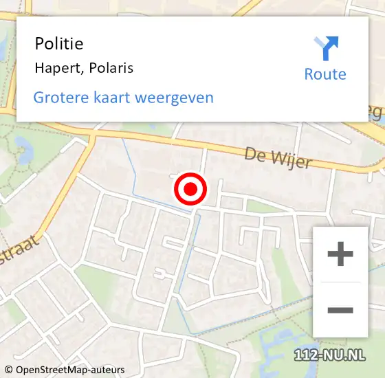 Locatie op kaart van de 112 melding: Politie Hapert, Polaris op 16 september 2021 23:40