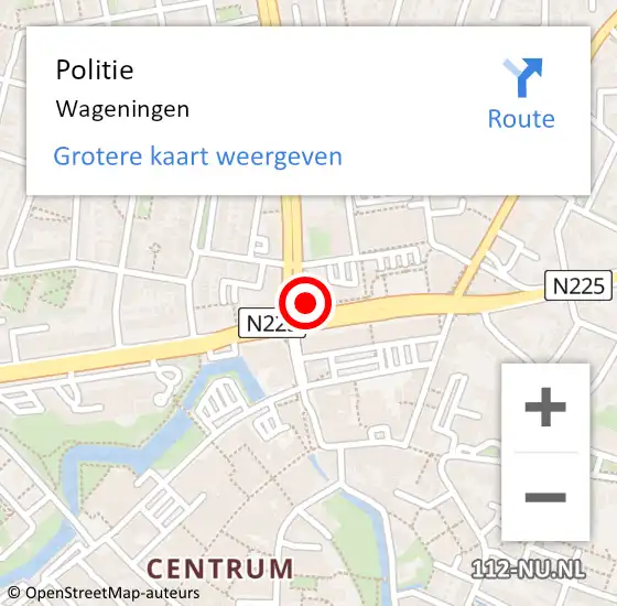 Locatie op kaart van de 112 melding: Politie Wageningen op 17 september 2021 00:03