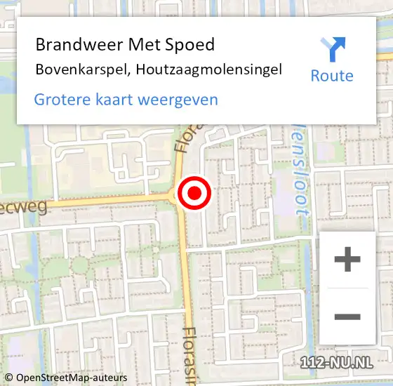 Locatie op kaart van de 112 melding: Brandweer Met Spoed Naar Bovenkarspel, Houtzaagmolensingel op 17 september 2021 01:25