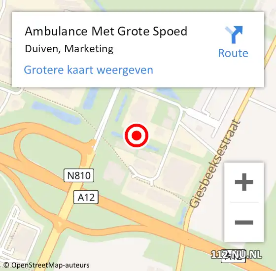 Locatie op kaart van de 112 melding: Ambulance Met Grote Spoed Naar Duiven, Marketing op 17 september 2021 03:41