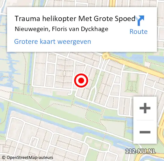 Locatie op kaart van de 112 melding: Trauma helikopter Met Grote Spoed Naar Nieuwegein, Floris van Dyckhage op 17 september 2021 05:26