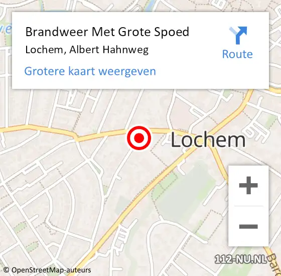 Locatie op kaart van de 112 melding: Brandweer Met Grote Spoed Naar Lochem, Albert Hahnweg op 17 september 2021 06:58