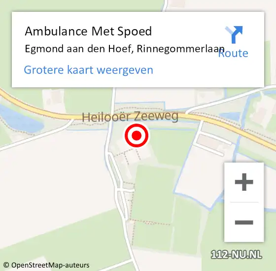Locatie op kaart van de 112 melding: Ambulance Met Spoed Naar Egmond aan den Hoef, Rinnegommerlaan op 17 september 2021 06:59