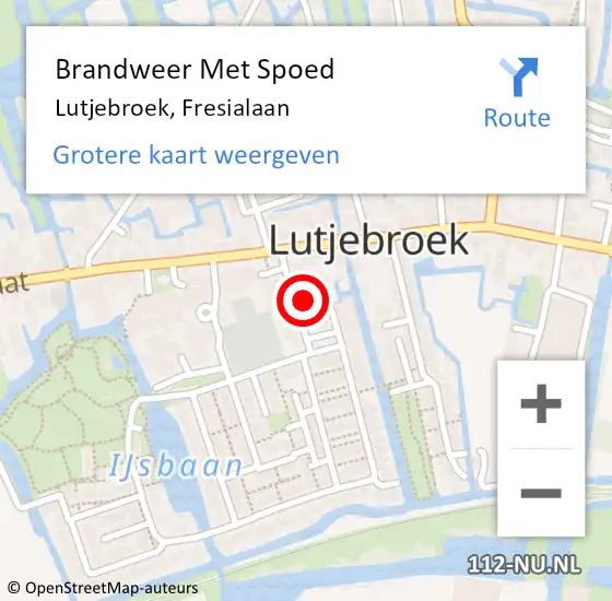 Locatie op kaart van de 112 melding: Brandweer Met Spoed Naar Lutjebroek, Fresialaan op 17 september 2021 08:22