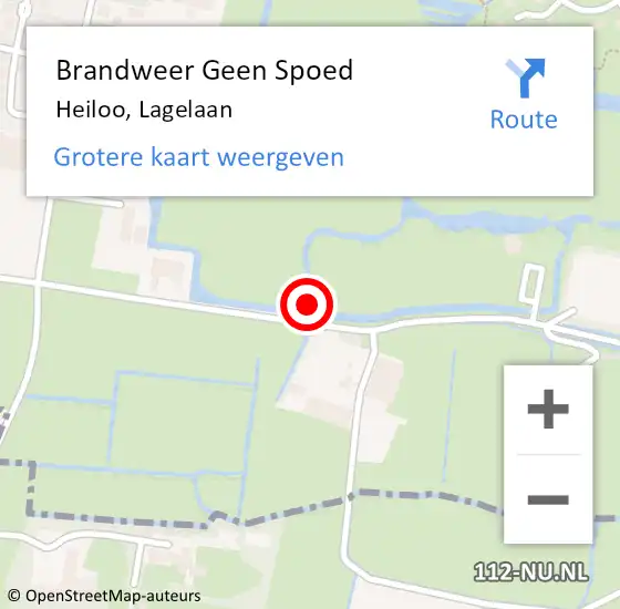 Locatie op kaart van de 112 melding: Brandweer Geen Spoed Naar Heiloo, Lagelaan op 17 september 2021 09:16