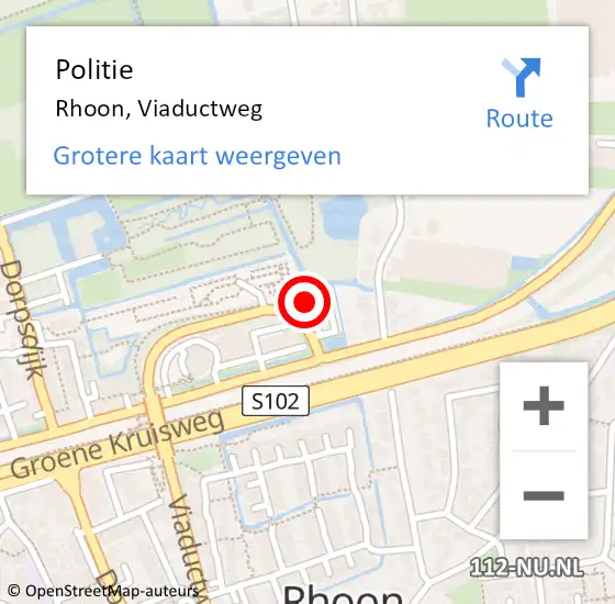 Locatie op kaart van de 112 melding: Politie Rhoon, Viaductweg op 17 september 2021 09:20