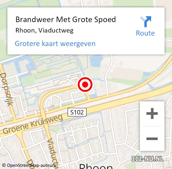 Locatie op kaart van de 112 melding: Brandweer Met Grote Spoed Naar Rhoon, Viaductweg op 17 september 2021 09:21