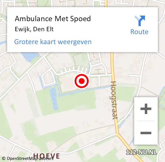 Locatie op kaart van de 112 melding: Ambulance Met Spoed Naar Ewijk, Den Elt op 17 september 2021 09:22