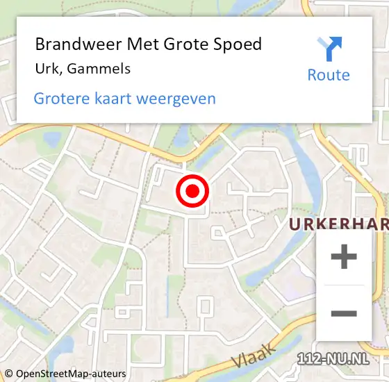 Locatie op kaart van de 112 melding: Brandweer Met Grote Spoed Naar Urk, Gammels op 17 september 2021 09:44