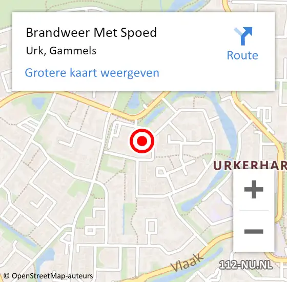 Locatie op kaart van de 112 melding: Brandweer Met Spoed Naar Urk, Gammels op 17 september 2021 09:44