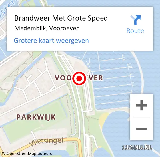 Locatie op kaart van de 112 melding: Brandweer Met Grote Spoed Naar Medemblik, Vooroever op 17 september 2021 09:55