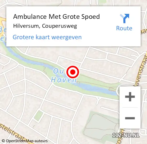 Locatie op kaart van de 112 melding: Ambulance Met Grote Spoed Naar Hilversum, Couperusweg op 23 juni 2014 10:21