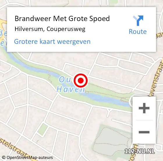 Locatie op kaart van de 112 melding: Brandweer Met Grote Spoed Naar Hilversum, Couperusweg op 23 juni 2014 10:22