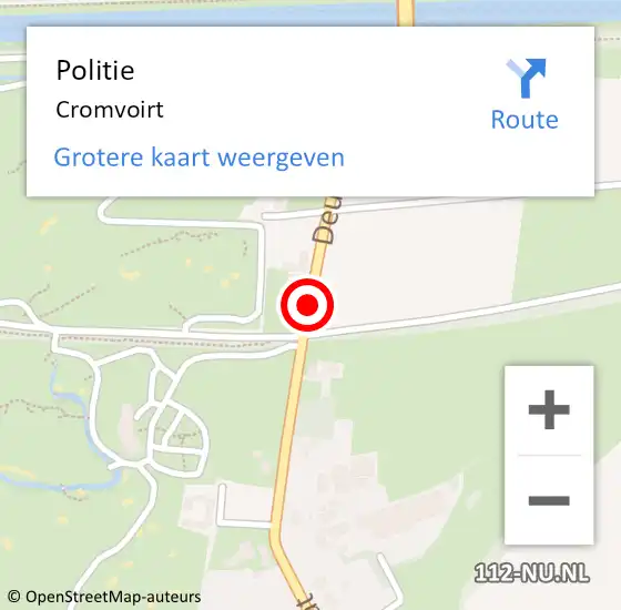 Locatie op kaart van de 112 melding: Politie Cromvoirt op 17 september 2021 10:00