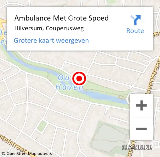 Locatie op kaart van de 112 melding: Ambulance Met Grote Spoed Naar Hilversum, Couperusweg op 23 juni 2014 10:22