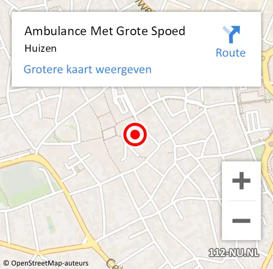 Locatie op kaart van de 112 melding: Ambulance Met Grote Spoed Naar Huizen op 17 september 2021 10:40