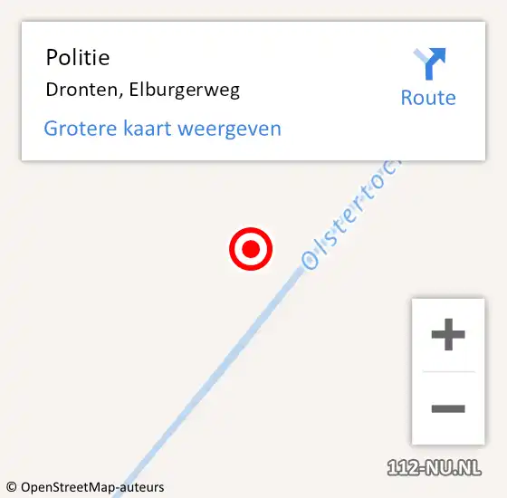 Locatie op kaart van de 112 melding: Politie Dronten, Elburgerweg op 17 september 2021 10:46