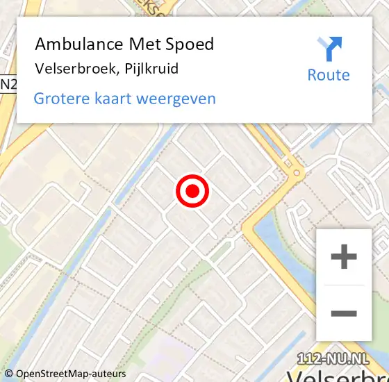 Locatie op kaart van de 112 melding: Ambulance Met Spoed Naar Velserbroek, Pijlkruid op 17 september 2021 10:47