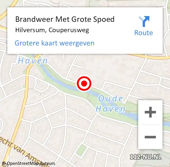 Locatie op kaart van de 112 melding: Brandweer Met Grote Spoed Naar Hilversum, Couperusweg op 23 juni 2014 10:24