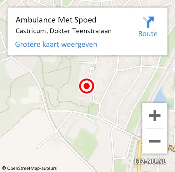 Locatie op kaart van de 112 melding: Ambulance Met Spoed Naar Castricum, Dokter Teenstralaan op 17 september 2021 11:02