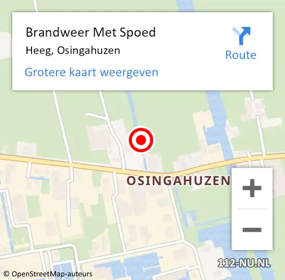 Locatie op kaart van de 112 melding: Brandweer Met Spoed Naar Heeg, Osingahuzen op 17 september 2021 11:58