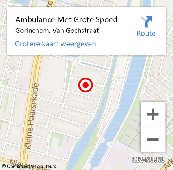 Locatie op kaart van de 112 melding: Ambulance Met Grote Spoed Naar Gorinchem, Van Gochstraat op 17 september 2021 12:09