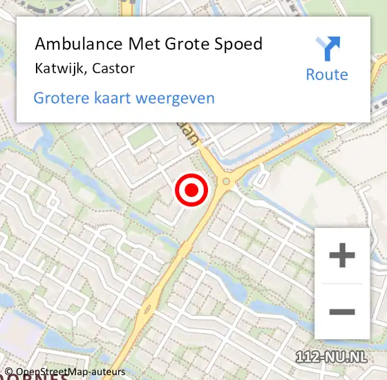 Locatie op kaart van de 112 melding: Ambulance Met Grote Spoed Naar Katwijk, Castor op 17 september 2021 12:56