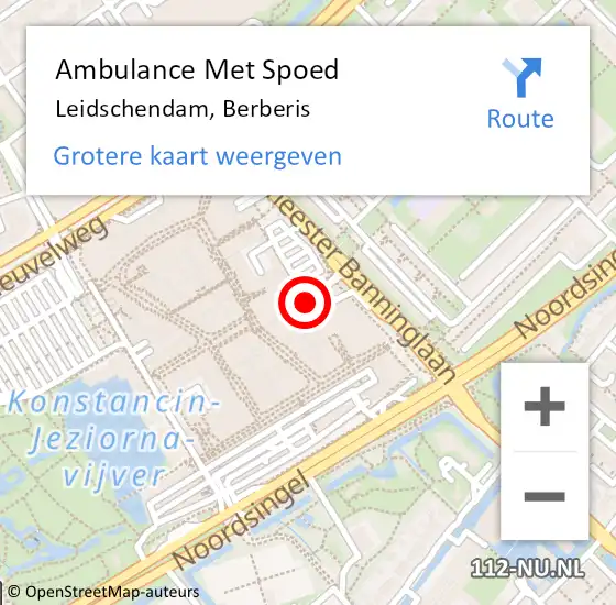 Locatie op kaart van de 112 melding: Ambulance Met Spoed Naar Leidschendam, Berberis op 17 september 2021 13:14