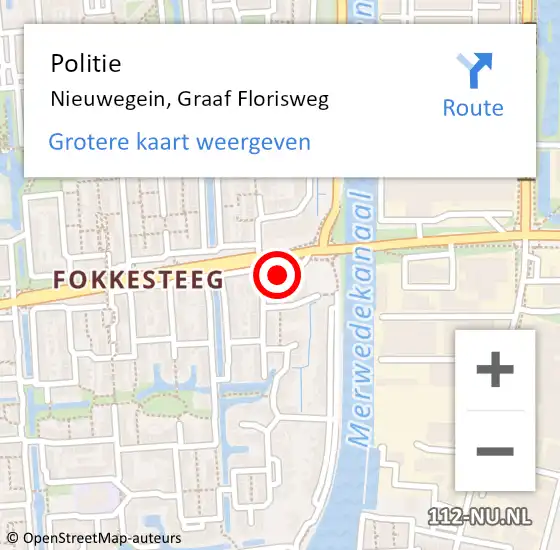 Locatie op kaart van de 112 melding: Politie Nieuwegein, Graaf Florisweg op 17 september 2021 13:34