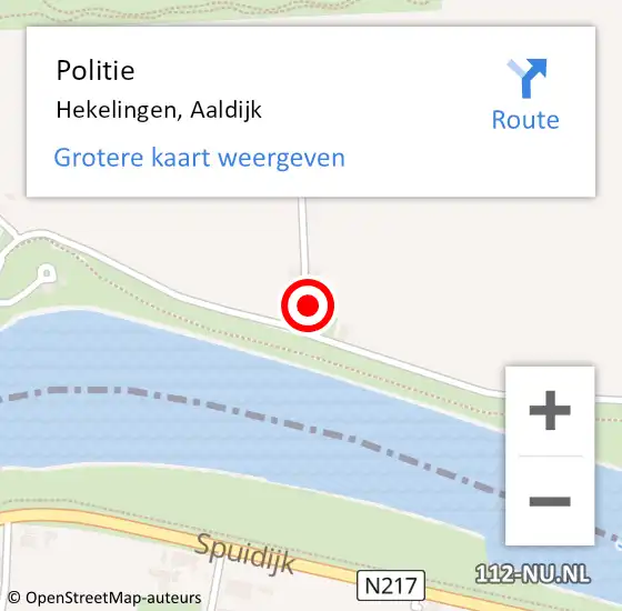 Locatie op kaart van de 112 melding: Politie Hekelingen, Aaldijk op 17 september 2021 13:36