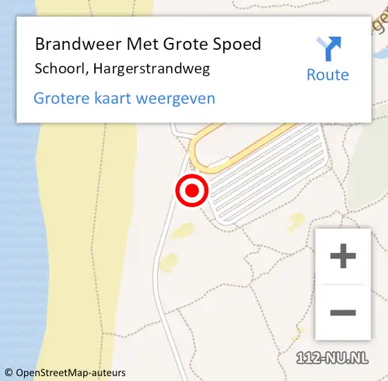 Locatie op kaart van de 112 melding: Brandweer Met Grote Spoed Naar Schoorl, Hargerstrandweg op 17 september 2021 13:37