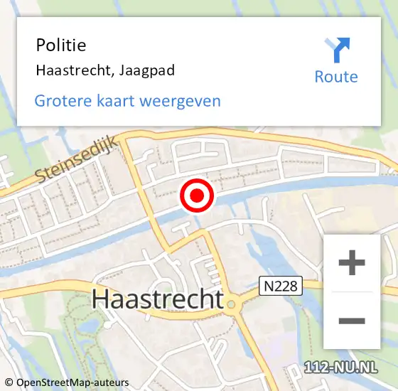 Locatie op kaart van de 112 melding: Politie Haastrecht, Jaagpad op 17 september 2021 14:09