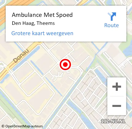 Locatie op kaart van de 112 melding: Ambulance Met Spoed Naar Den Haag, Theems op 23 juni 2014 10:43