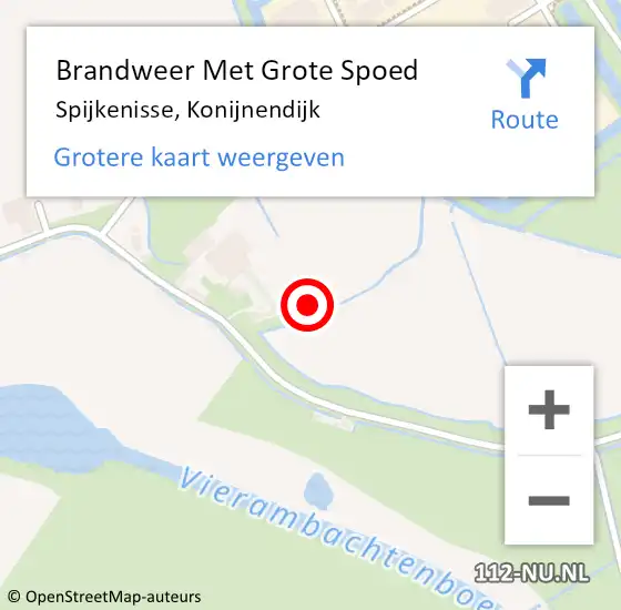 Locatie op kaart van de 112 melding: Brandweer Met Grote Spoed Naar Spijkenisse, Konijnendijk op 17 september 2021 14:41