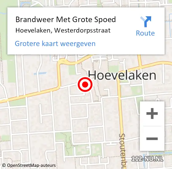 Locatie op kaart van de 112 melding: Brandweer Met Grote Spoed Naar Hoevelaken, Westerdorpsstraat op 17 september 2021 14:42