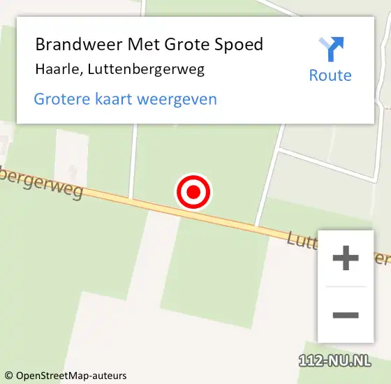 Locatie op kaart van de 112 melding: Brandweer Met Grote Spoed Naar Haarle, Luttenbergerweg op 17 september 2021 14:45