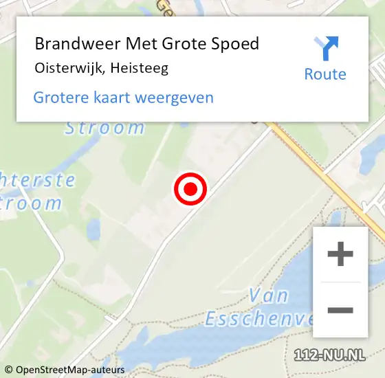 Locatie op kaart van de 112 melding: Brandweer Met Grote Spoed Naar Oisterwijk, Heisteeg op 17 september 2021 14:51