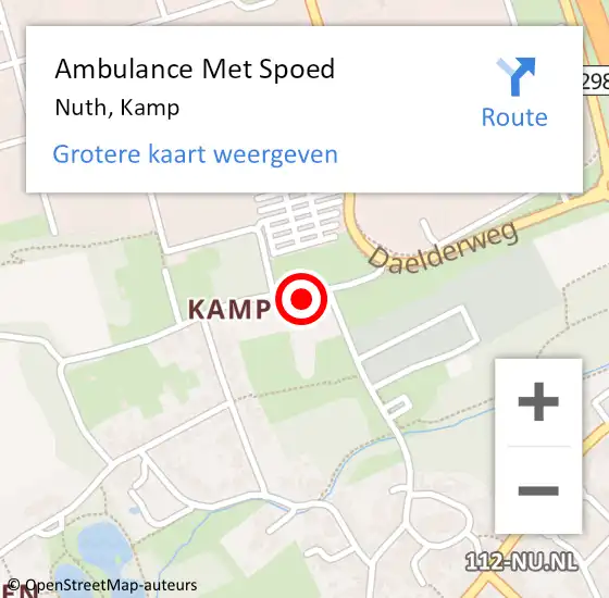 Locatie op kaart van de 112 melding: Ambulance Met Spoed Naar Nuth, Kamp op 6 oktober 2013 00:09