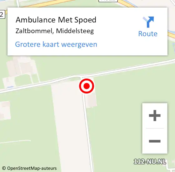 Locatie op kaart van de 112 melding: Ambulance Met Spoed Naar Zaltbommel, Middelsteeg op 17 september 2021 15:33