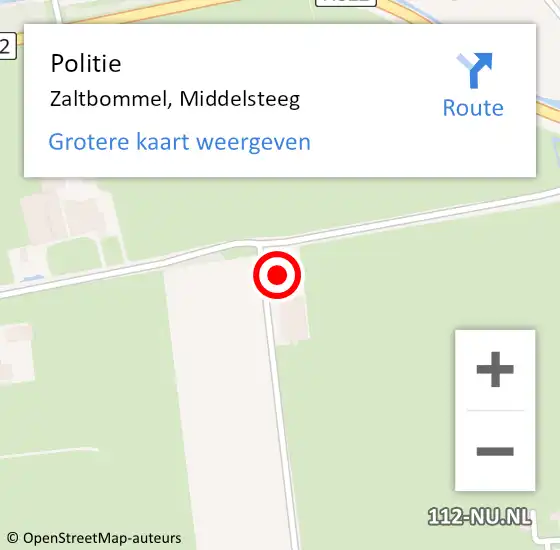 Locatie op kaart van de 112 melding: Politie Zaltbommel, Middelsteeg op 17 september 2021 15:36