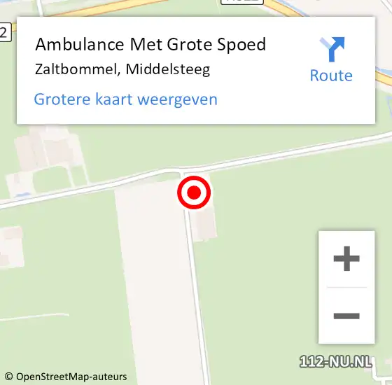 Locatie op kaart van de 112 melding: Ambulance Met Grote Spoed Naar Zaltbommel, Middelsteeg op 17 september 2021 15:37