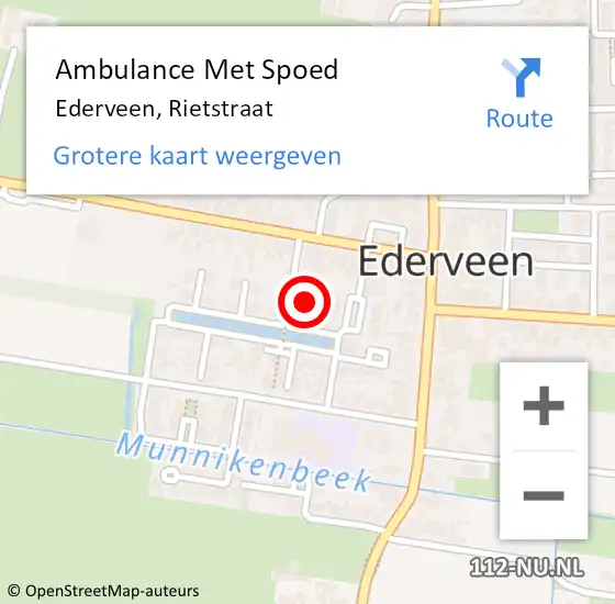 Locatie op kaart van de 112 melding: Ambulance Met Spoed Naar Ederveen, Rietstraat op 17 september 2021 15:42