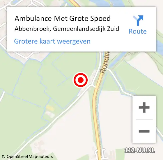 Locatie op kaart van de 112 melding: Ambulance Met Grote Spoed Naar Abbenbroek, Gemeenlandsedijk Zuid op 17 september 2021 15:45