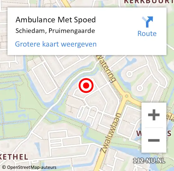 Locatie op kaart van de 112 melding: Ambulance Met Spoed Naar Schiedam, Pruimengaarde op 17 september 2021 16:59