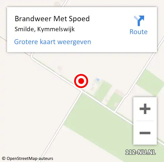 Locatie op kaart van de 112 melding: Brandweer Met Spoed Naar Smilde, Kymmelswijk op 17 september 2021 17:39