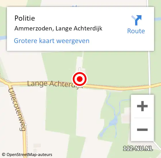 Locatie op kaart van de 112 melding: Politie Ammerzoden, Lange Achterdijk op 17 september 2021 19:21