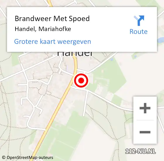 Locatie op kaart van de 112 melding: Brandweer Met Spoed Naar Handel, Mariahofke op 17 september 2021 19:30